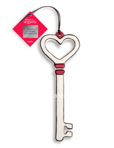 Chiave Dei Segreti Cuore Bianca 13X4