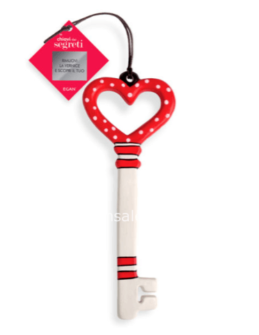 Chiave Dei Segreti Cuore Rossa 13X4