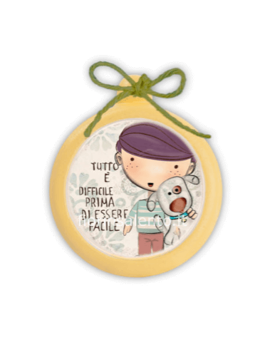 Mini Formella Pensieri&Parole Tonda “Facile” 11,5X10