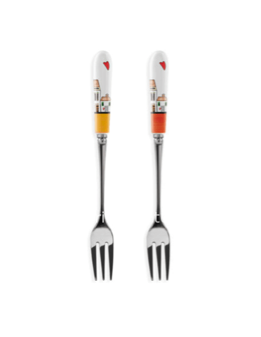 Set 2 Forchettine Le Casette Rosso
