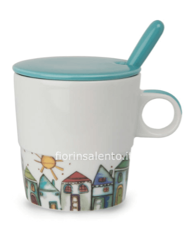 Tisaniera Tea For Two Celeste con Cucchiaino