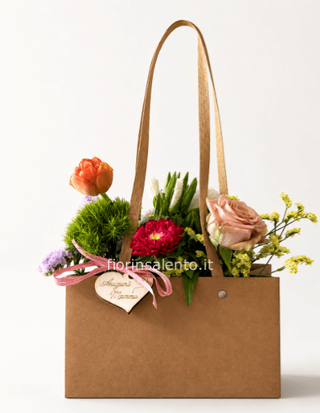 Borsetta floreale “Auguri Mamma”