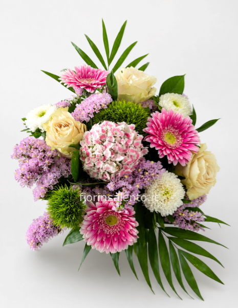 Bouquet delicato rosa e crema